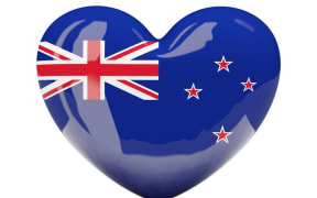 New Zealand flag on heart