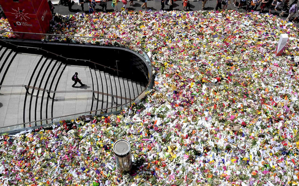 Floral tributes filled Martin Place in Sydney in the wake of the siege.