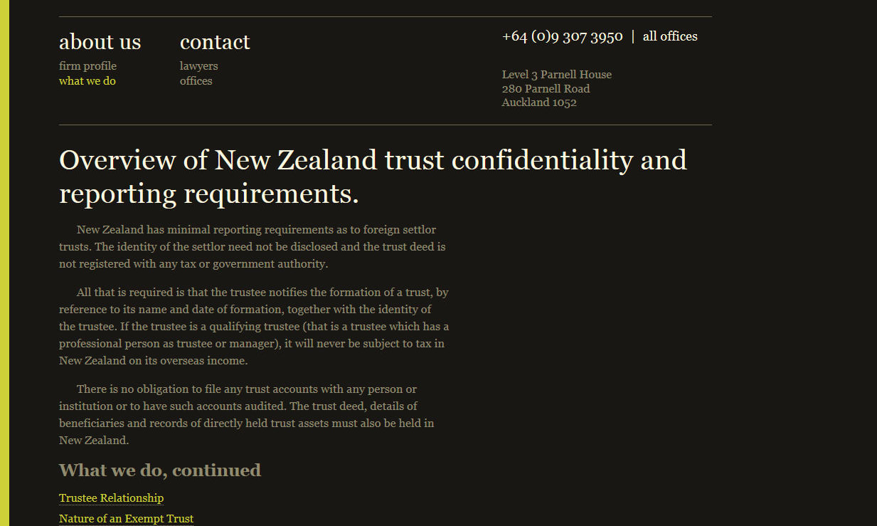 An archived version of one of the sections about foreign trusts on Cone Marshall's website.