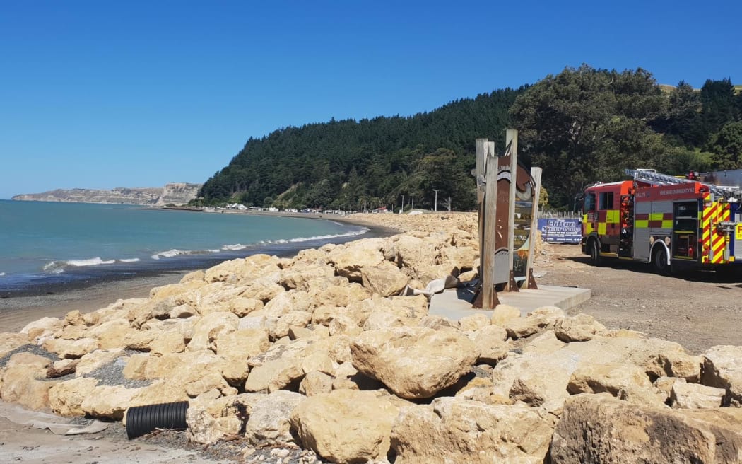 The area at Cape Kidnappers beach near where there was a large landslip.