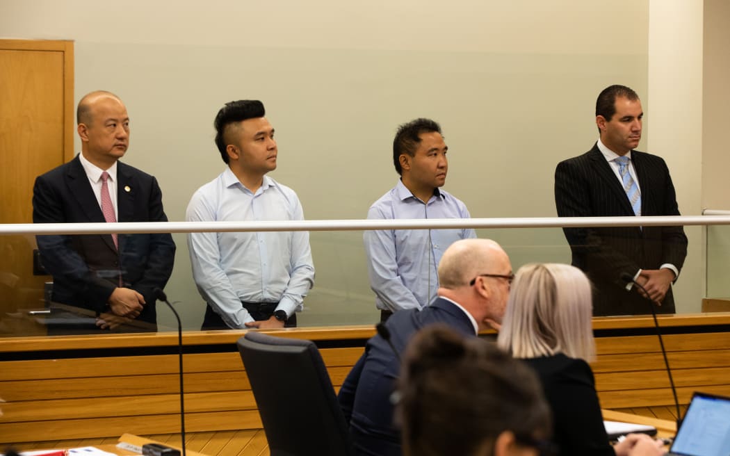 Four men facing Serious Fraud Office charges over donations made to the National Party have pleaded not guilty at their first appearance at court today.