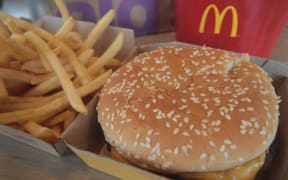 A Quarter Pounder hamburger is served at a McDonald's restaurant on March 30, 2017 in Effingham, Illinois.