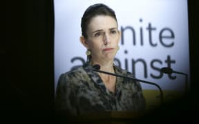 WELLINGTON, NEW ZEALAND - APRIL 16: Prime Minister Jacinda Ardern looks on during a press conference at Parliament on April 16, 2020 in Wellington, New Zealand.