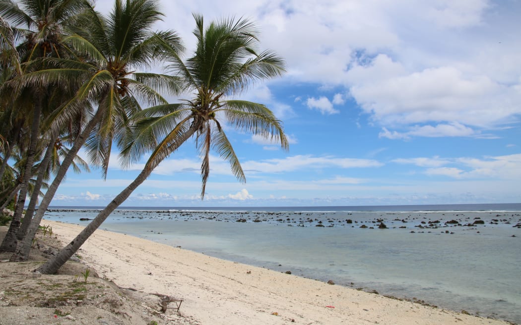 This photograph taken on September 2, 2018 shows a beach view in Ewa on the Pacific island of Nauru.