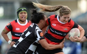 Canterbury captain Alana Bremner scores a try.