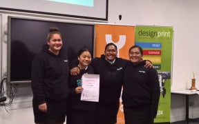 Iripareraukura Te Tai and team, winners of the Northland YES Young Enterprise Oral Business Pitch award.
