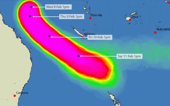 Tropical Cyclone Gabrielle track as of 8/2/23