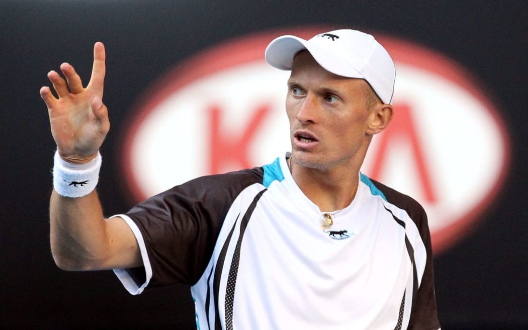 Now-retired Russian tennis player Nikolay Davydenko 2010 Australian Open Tennis Melbourne Park, Victoria January 18 - 31 2010 © Sport the library/Brett Crockford