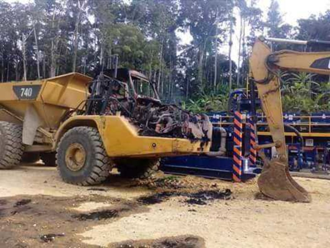 LNG Project equipment vandalised in hela Province, PNG, 18 June 2018