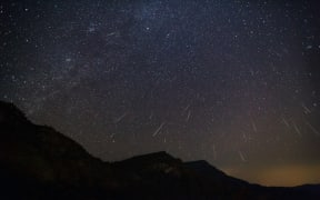 Geminid Meteor in the night sky