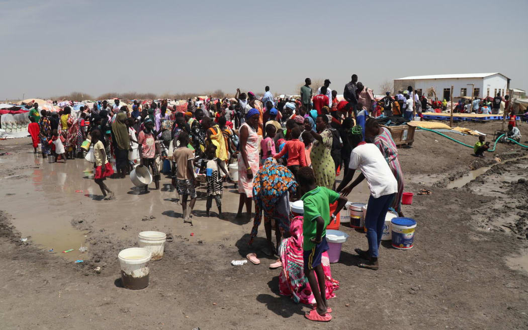 Refugees in a transit camp in South Sudan.