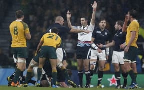 South African referee Craig Joubert awards Australia a match winning penalty against Scotland.