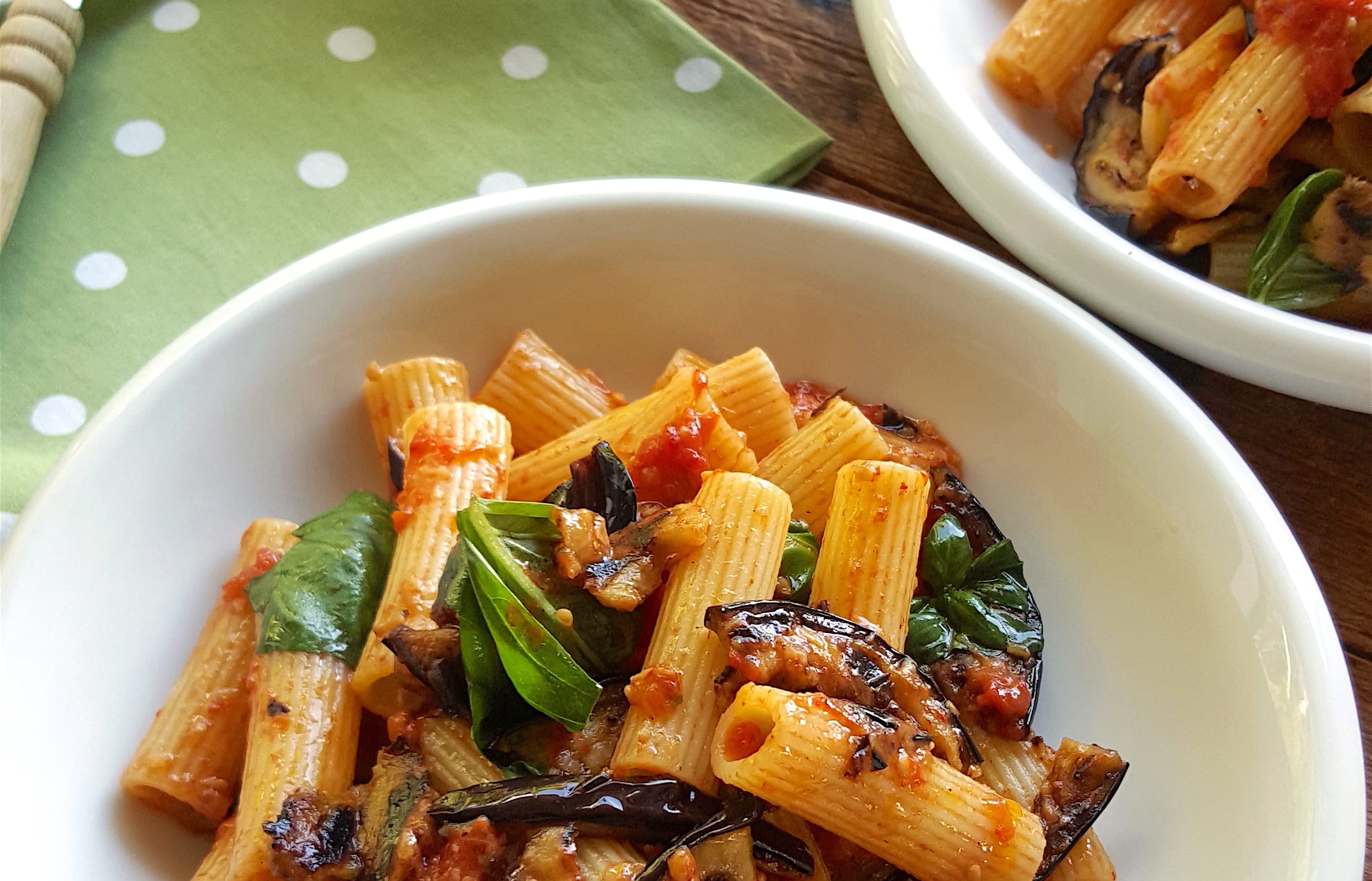Rigatoni with Eggplant & Roasted Tomatoes