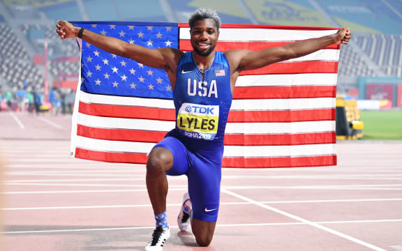 USA sprinter Noah Lyles. IAAF World Championships Doha 2019