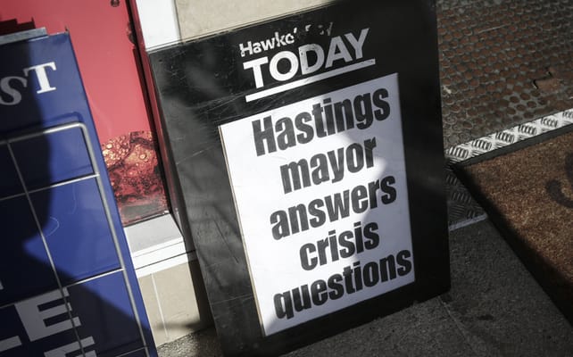 22082016 Photo: Rebekah Parsons-King. Water was contimated in Havelock North. Camplylobacter was found in the water supply. Newspaper headlines.