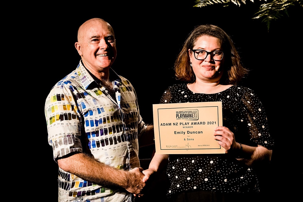 Murray Lynch (Playmarket) and Emily Duncan Photo Philip Merry
