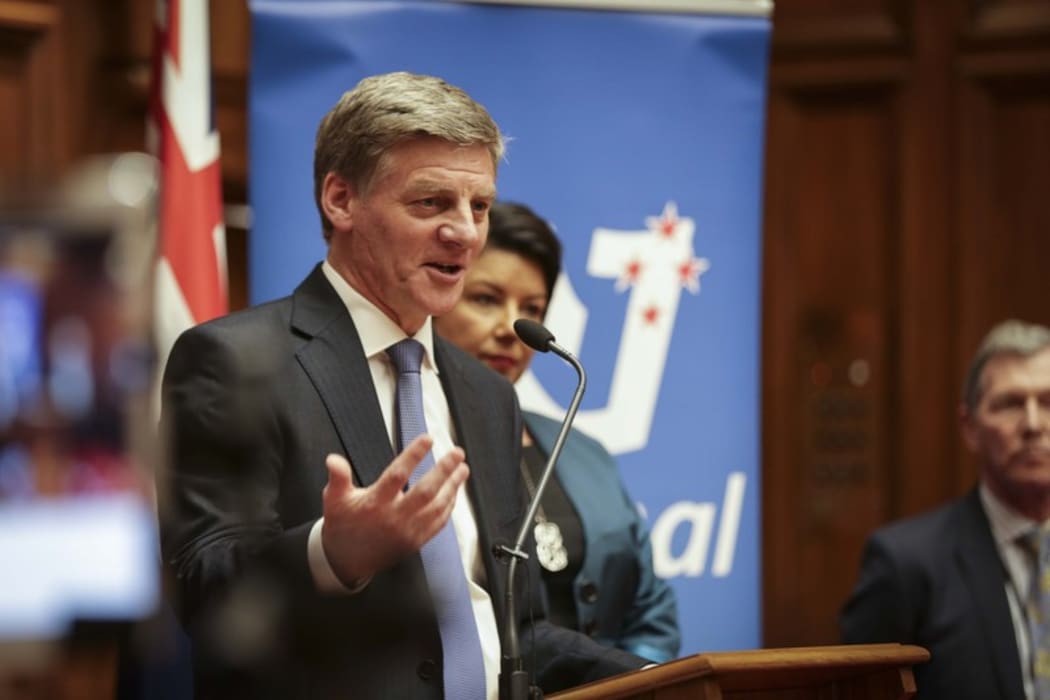 Bill English announced as the new Prime Minister of New Zealand, Paula Bennett as Deputy Prime Minister. Prime Minster Bill English speaks to media after the annoucement.