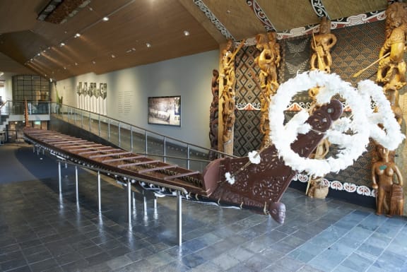 Te Winika on display in the Waikato Museum