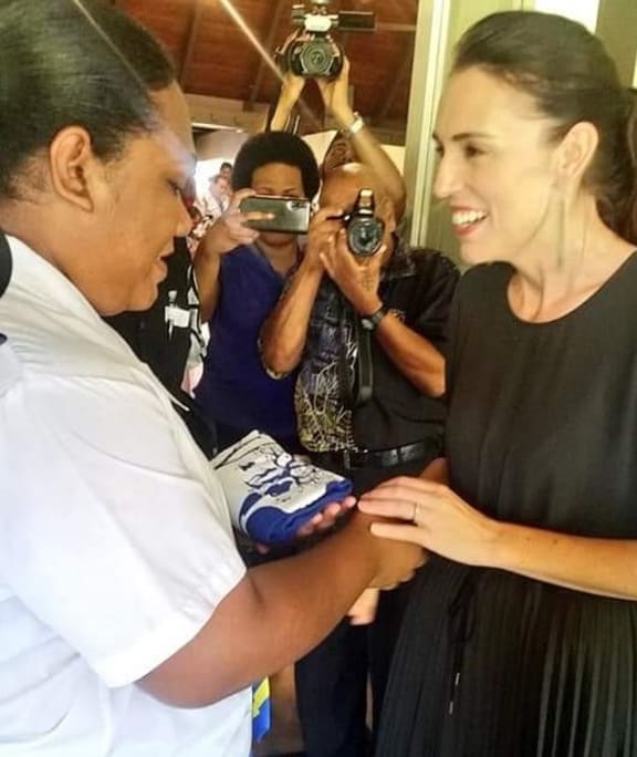 AnnMary Raduva met New Zealand Prime Minister Jacinda Ardern during the NZ leader's visit to Fiji in February.