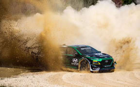 Hayden Paddon's new Hyundai Kona EV rally car.