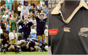 Sean Fitzpatrick's jersey from the 1996 series win over the Springboks.