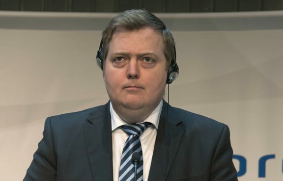 Iceland's Prime Minister Sigmundur David Gunnlaugsson speaks during a meeting of the Nordic Council in Reykjavik on October 28, 2015.