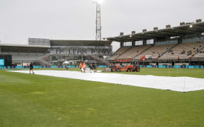 The rain has returned and the covers are being put back on during the Second Women's One Day International match between New Zealand and Bangladesh at McLean Park in Napier