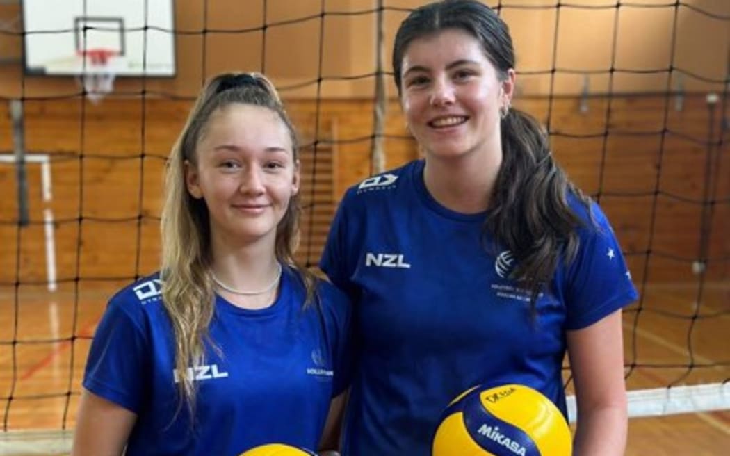 Kalea Norton (left) and Marnie Ursem are the two youngest members of the Volley Ferns.