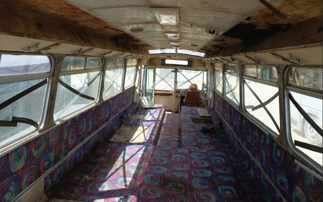The interior of the Priscilla Queen of the Desert bus.
