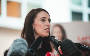 Jacinda Ardern. Labour members were in Lower Hutt today to visit Abstract Designs in Petone, do a walkabout in Queesngate Mall, and then went to a rally at in Wellington at Victoria University. 13 Oct 2020.