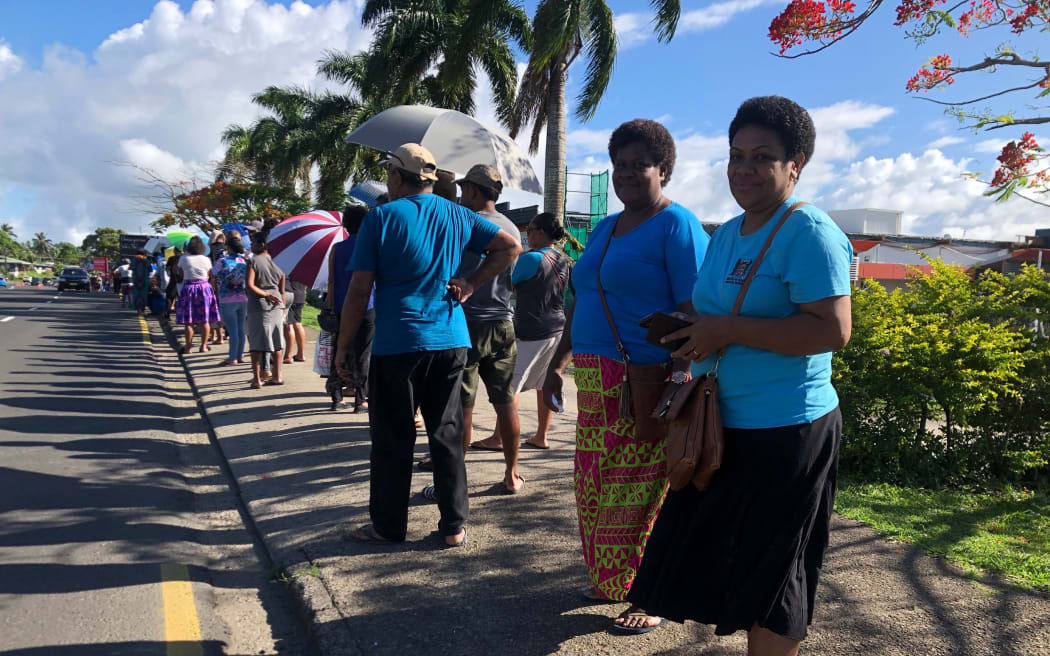 People line up to vote in Suva