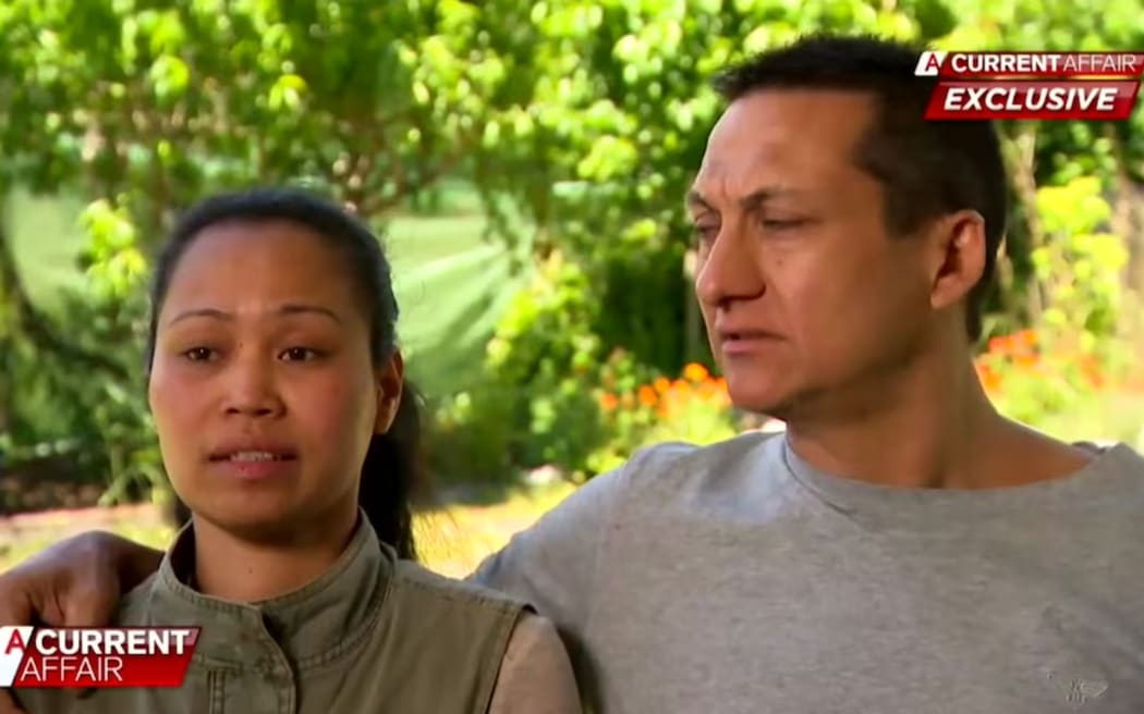 Amalia Freeman has publicly pleaded her husband to turn himself in. (A Current Affair)