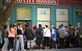 The line outside Auckland's City Mission in the week before Christmas.