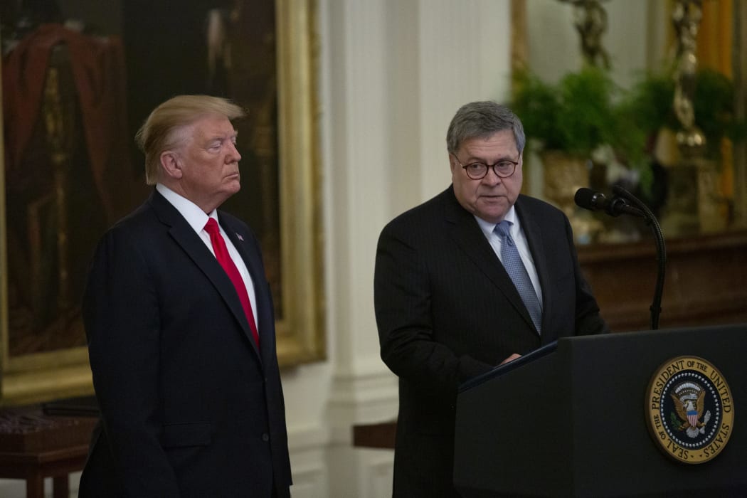 United States Attorney General William P. Barr speaks during an East Room ceremony with US President Donald Trump at the White House in Washington on 9 September, 2019.