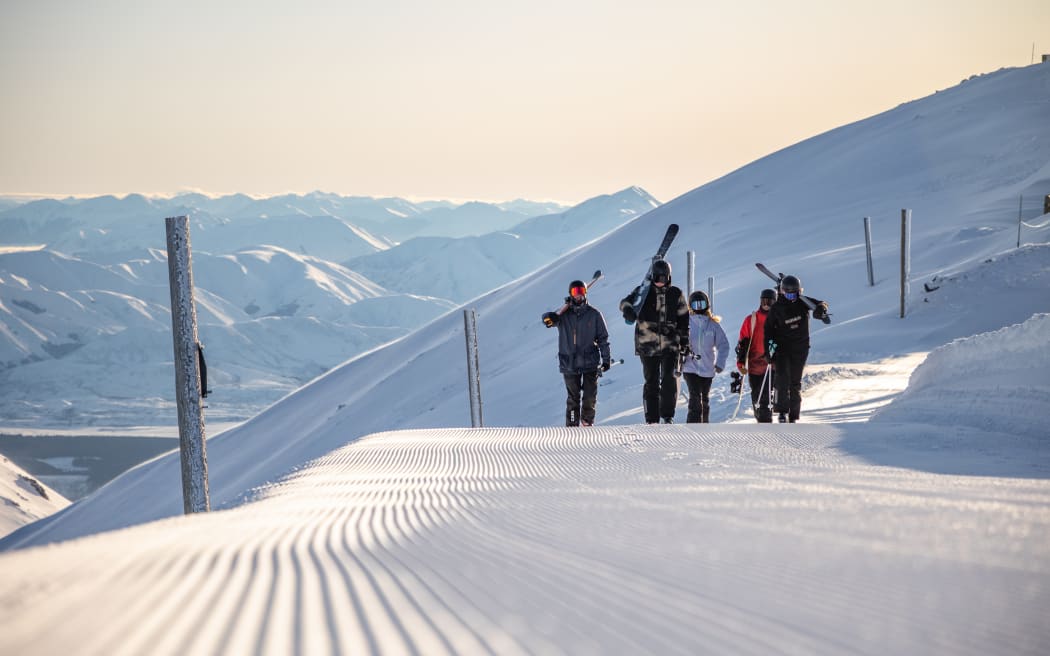 Ready to ride at Mt Hutt ski field.