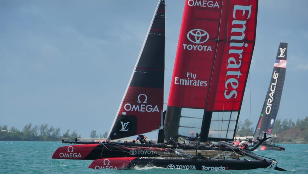 Team New Zealand sailing in Bermuda 2015.