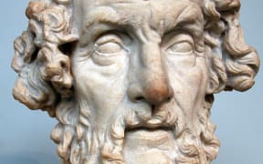 Photograph of the marble bust of Homer in the British Museum, London.
