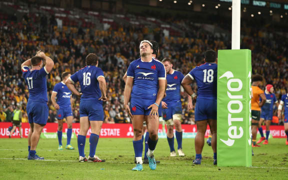 Arthur Vincent of France looks dejected after defeat to Australia at Suncorp Stadium, Brisbane, Australia on Wednesday 7th July 2021.