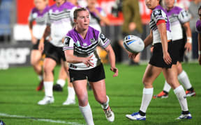 Warriors halfback Georgia Hale in action on debut against Auckland