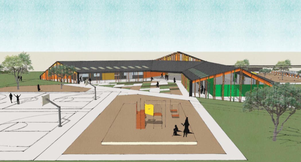 The concept design of the new buildings for Te Kura Kaupapa Māori o Ngāti Kahungunu o Te Wairoa.