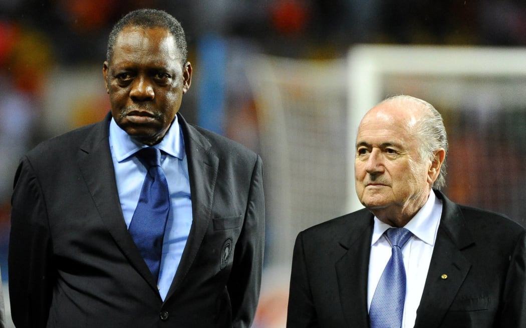 Fifa's Issa Hayatou and Sepp Blatter.