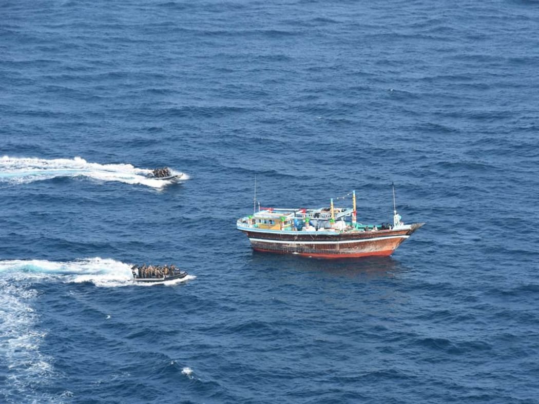 French Frigate FS Floreal intercepts vessels in the Indian Ocean and seizes illegal drugs in November.