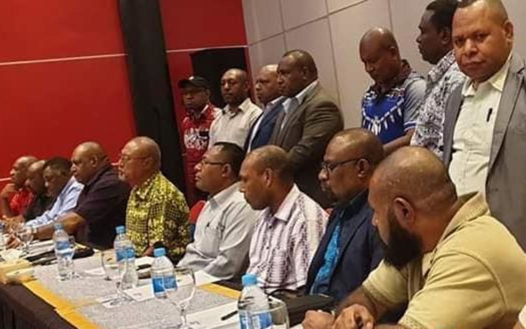 The press conference where the nine MPs announced their resignation.