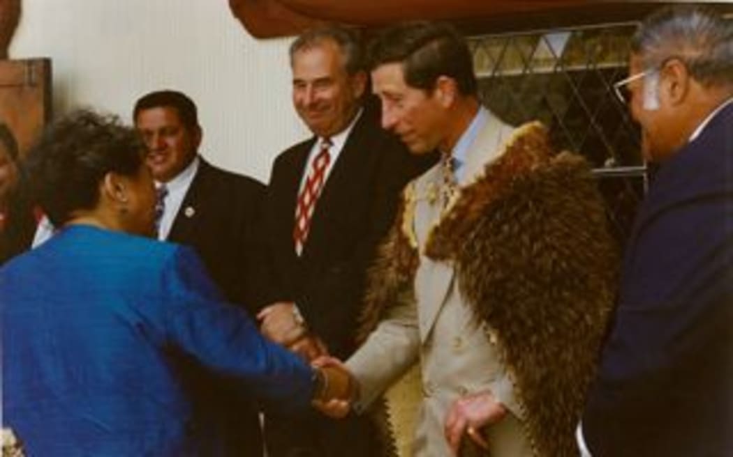 Prince Charles during his 1994 visit to Tūrangawaewae Marae