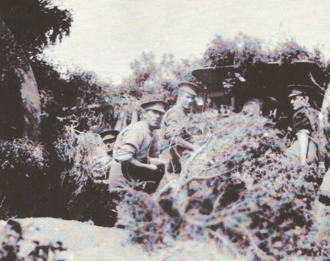 Sergeant Allan, second from left , at Gallipoli.