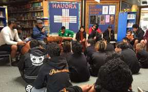 Students from Kimi Ora School in Hastings  learn the Cook islands language during the week-long celebrations.