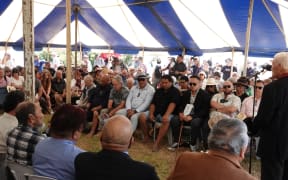 Rātana minister Manahi Mauheni addresses the crowd.