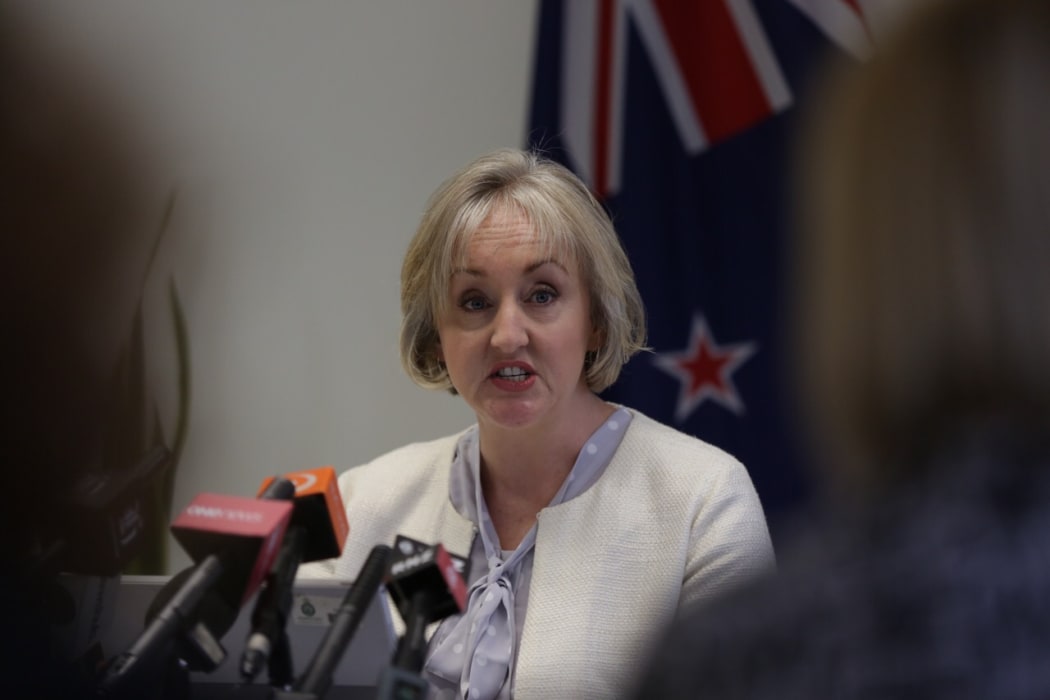 Amy Adams speaks to reporters about the government's decision on whether to give compensation to David Bain.
