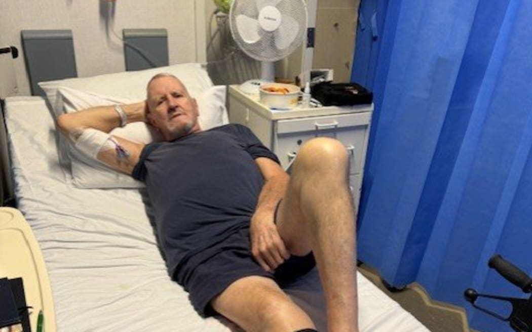 Palmerston North real estate agent Andy Stewart is still in hospital more than a month after suffering a white-tail spider bite
March 19, 2024 
Photo / Supplied