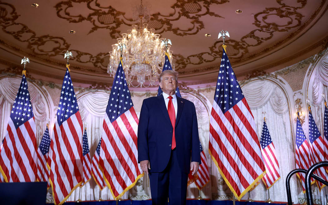 Former US President Donald Trump arrives on stage during an event at his Mar-a-Lago home on 15 November, 2022 in Palm Beach, Florida. Trump announced that he was seeking another term in office and officially launched his 2024 presidential campaign.